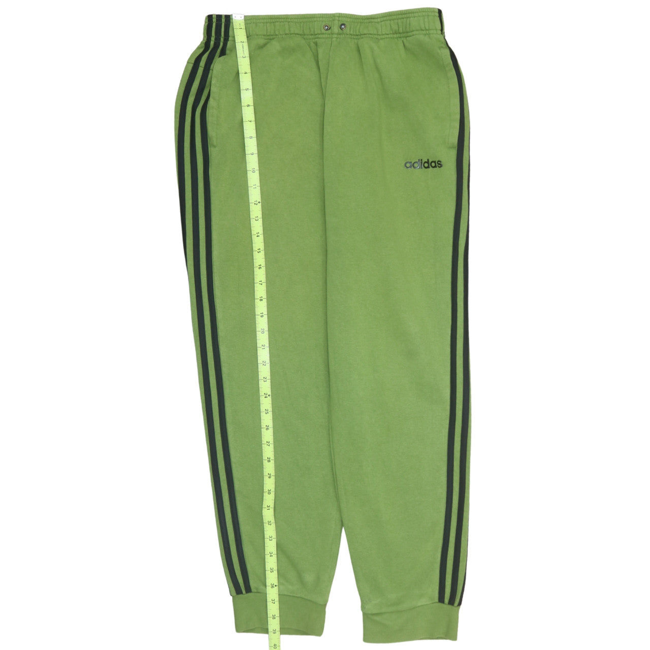 adidas Mens Green Sweatpants L Regular Fit Fleece Tapered Trousers