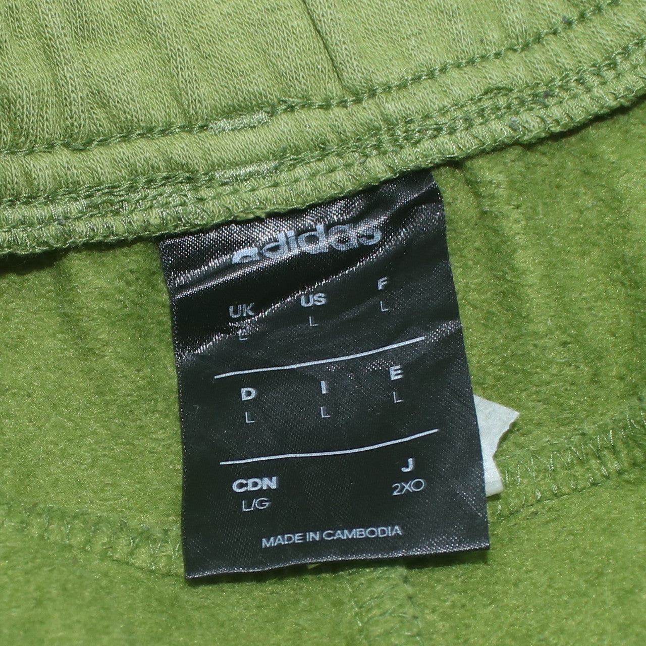 adidas Mens Green Sweatpants L Regular Fit Fleece Tapered Trousers