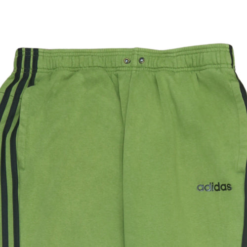 adidas Mens Green Sweatpants L Regular Fit Fleece Tapered Trousers