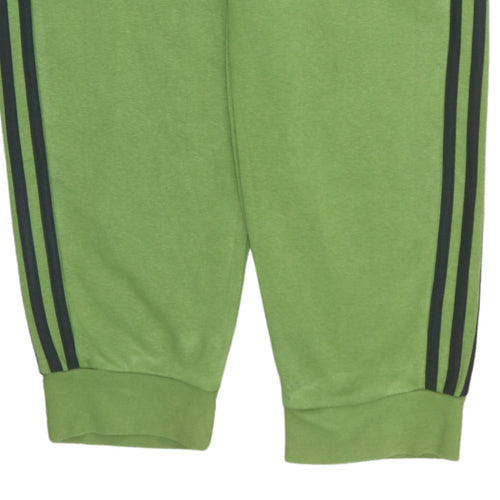 adidas Mens Green Sweatpants L Regular Fit Fleece Tapered Trousers