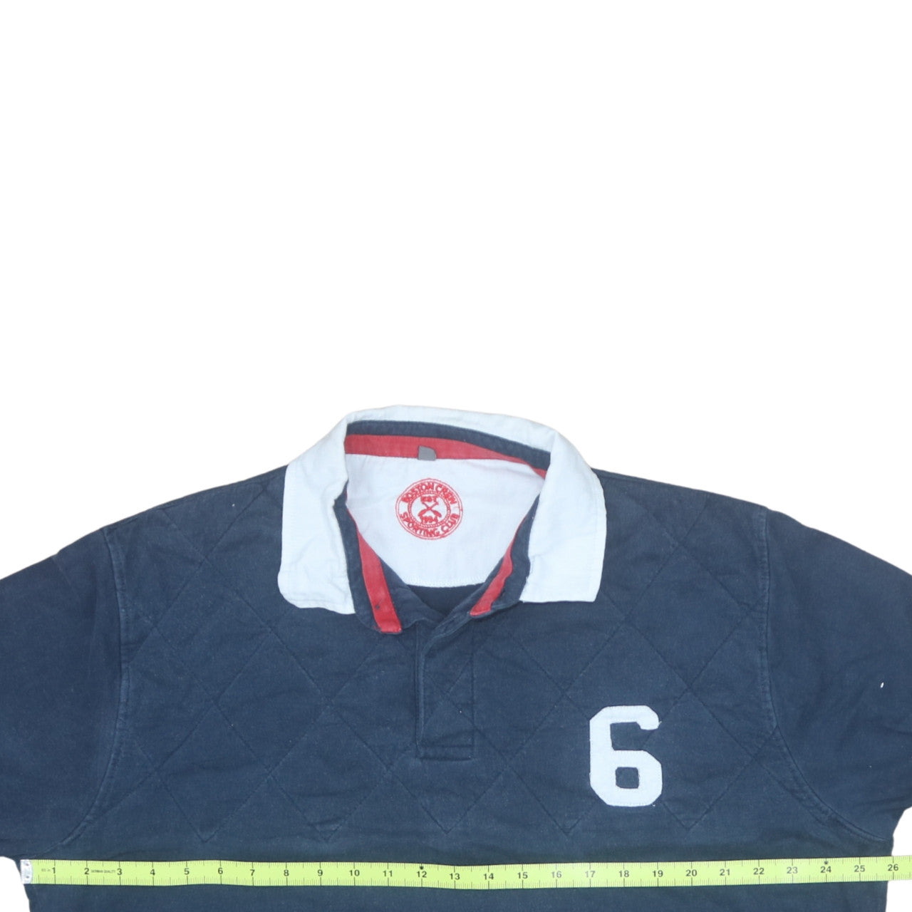 George Men's Blue XL Rugby Style Long Sleeve Polo Shirt