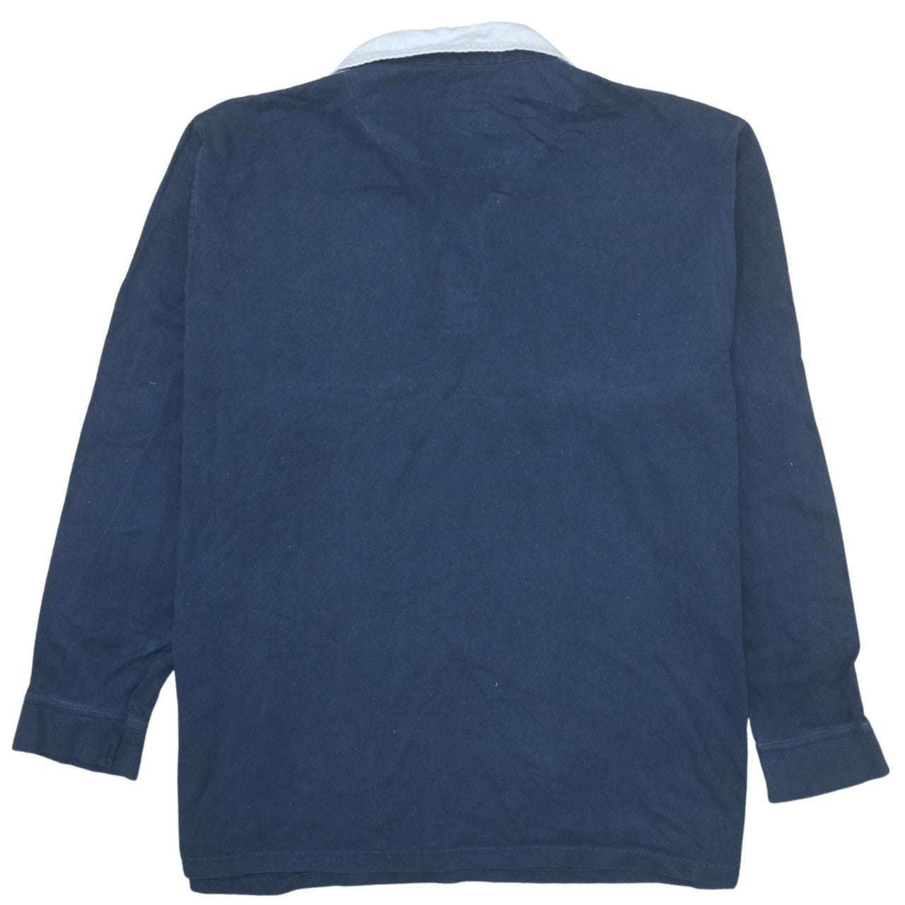 George Men's Blue XL Rugby Style Long Sleeve Polo Shirt