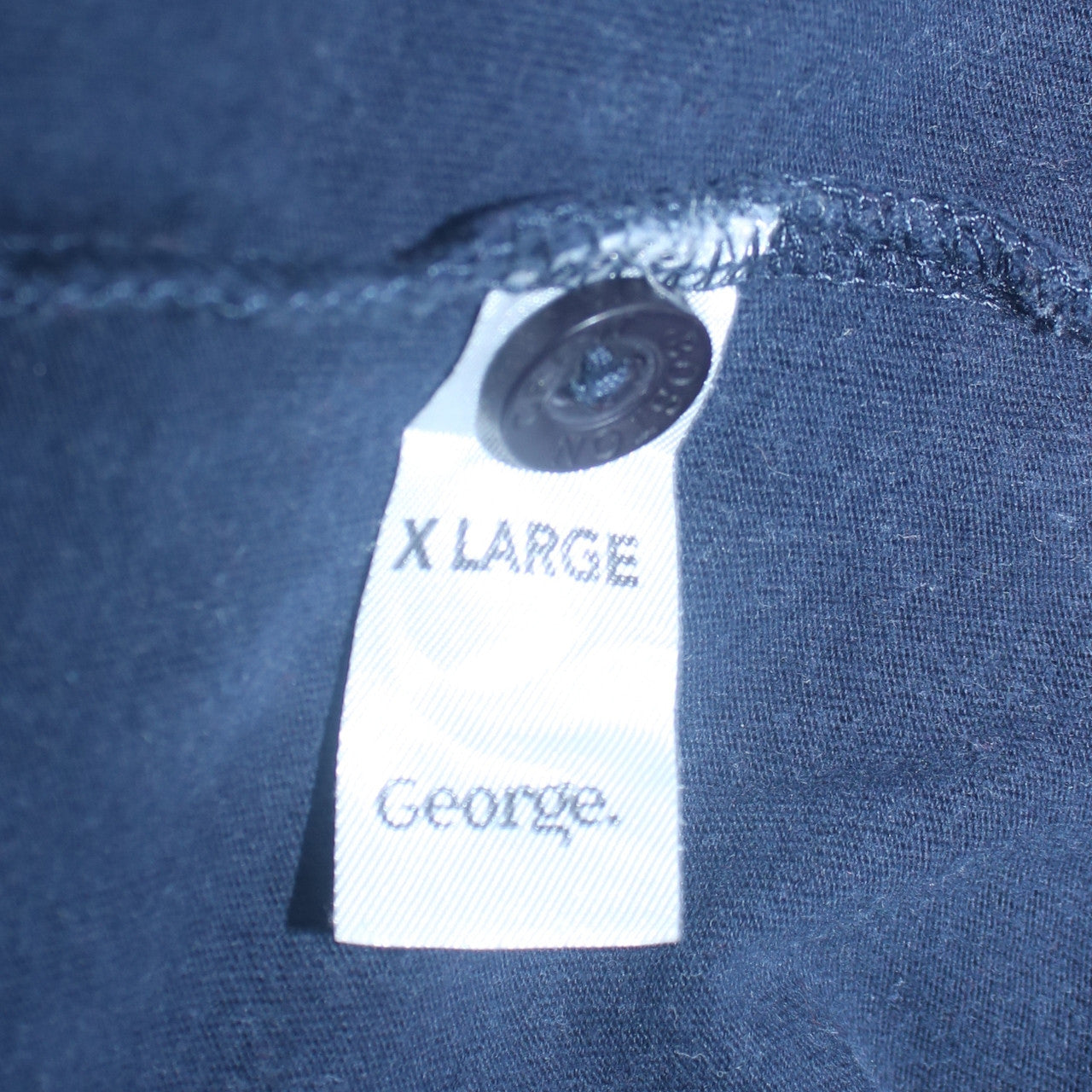 George Men's Blue XL Rugby Style Long Sleeve Polo Shirt