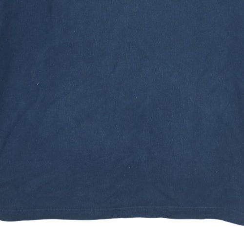 George Men's Blue XL Rugby Style Long Sleeve Polo Shirt