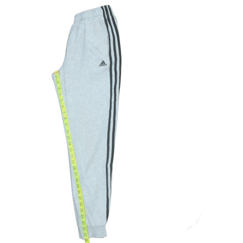 Adidas Boys Grey Jogger Trousers 13-14 Years Elastic Waist Fleece Sportswear