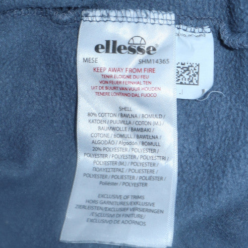 Ellesse Men's Blue Pullover Hoodie Medium Fleece Logo Sweatshirt