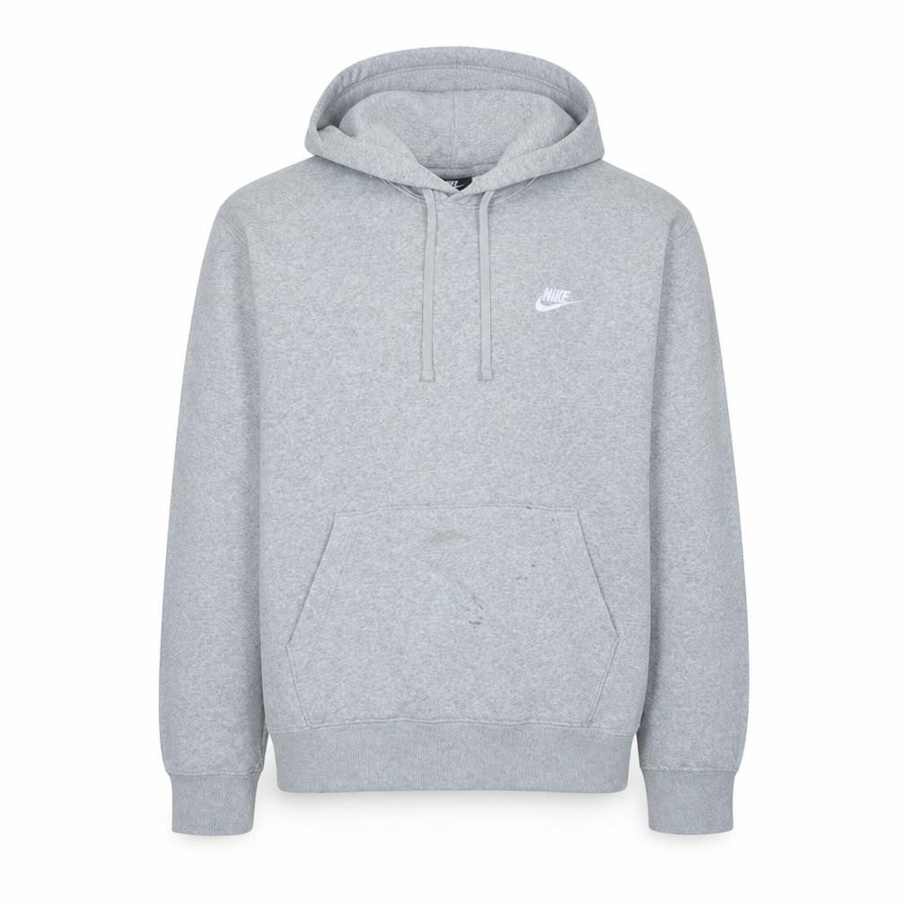 Nike Men’s Grey Pullover Hoodie M Regular Fit Fleece Sportswear