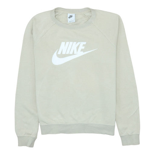 Nike Women Beige Small Pullover Crew Neck Sweatshirt