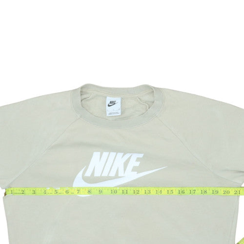 Nike Women Beige Small Pullover Crew Neck Sweatshirt