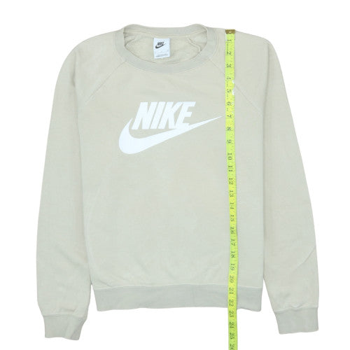 Nike Women Beige Small Pullover Crew Neck Sweatshirt
