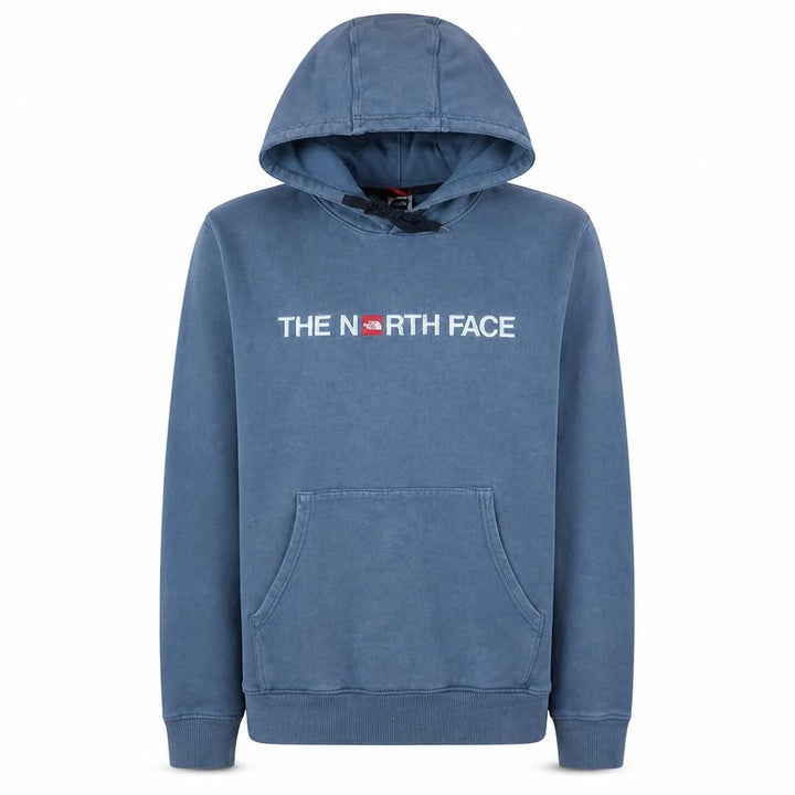 The North Face Men's Blue Pullover Hoodie M Cotton Logo Sweatshirt