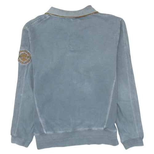 Timberland Men's Blue 1/4 Zip Sweatshirt Kirkjufell Peak Cotton M