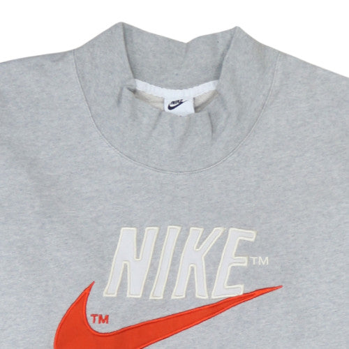 Nike Men's Grey Pullover Sweatshirt M Regular Fit Crew Neck