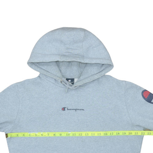 Champion Men's Grey Pullover Hoodie Large Logo Fleece Sweatshirt