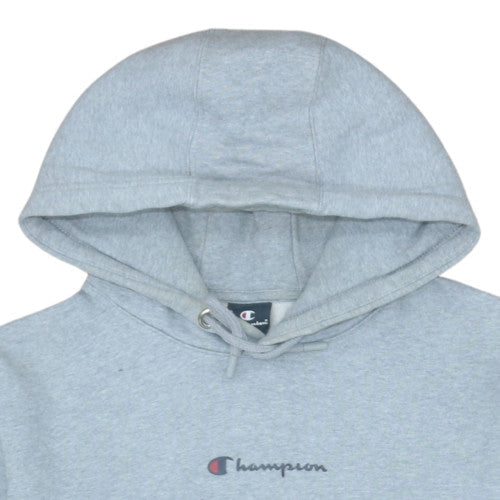Champion Men's Grey Pullover Hoodie Large Logo Fleece Sweatshirt