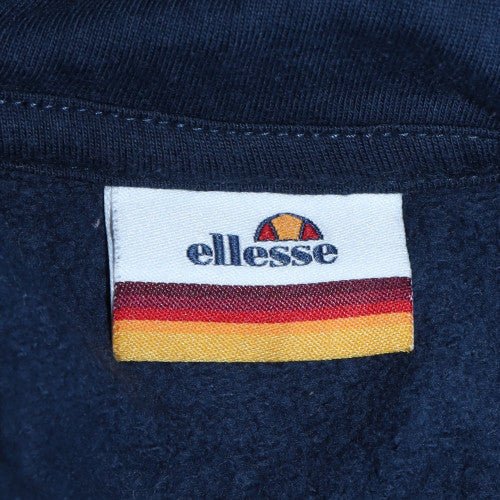 Ellesse Women's Navy Crop Pullover Hoodie Size 10 Cotton Blend