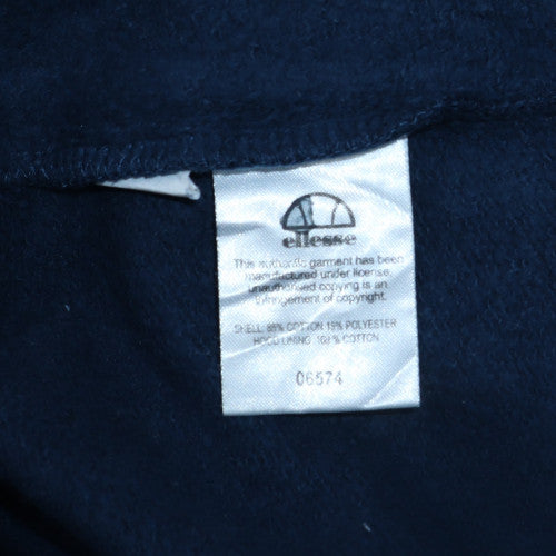 Ellesse Women's Navy Crop Pullover Hoodie Size 10 Cotton Blend