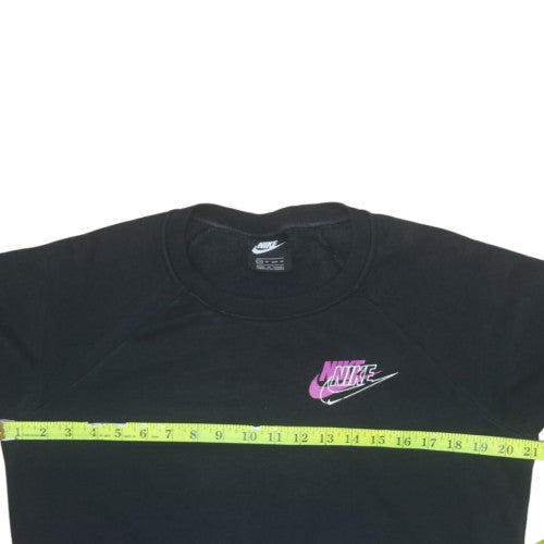 Nike Womens Black XS Pullover Crew Neck Logo Sweatshirt