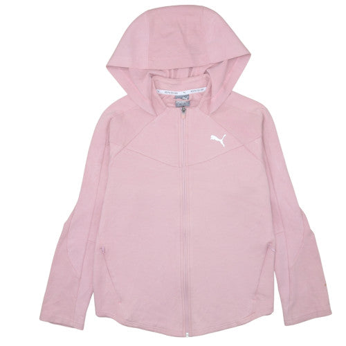 Puma Women Pink Full Zip Hoodie L Lightweight Hooded Sweatshirt