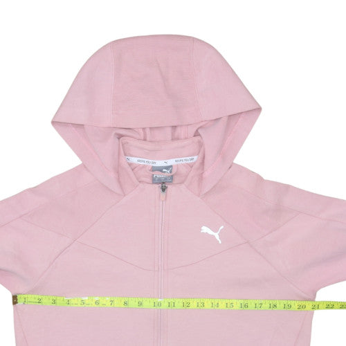 Puma Women Pink Full Zip Hoodie L Lightweight Hooded Sweatshirt