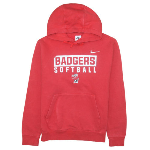 Nike Men's Red Badgers Softball Pullover Hoodie M Regular Fit