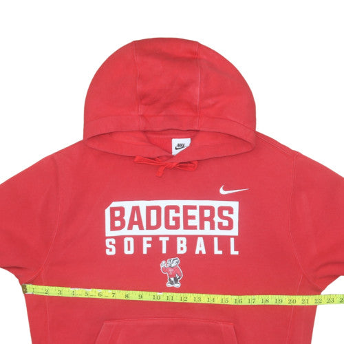 Nike Men's Red Badgers Softball Pullover Hoodie M Regular Fit