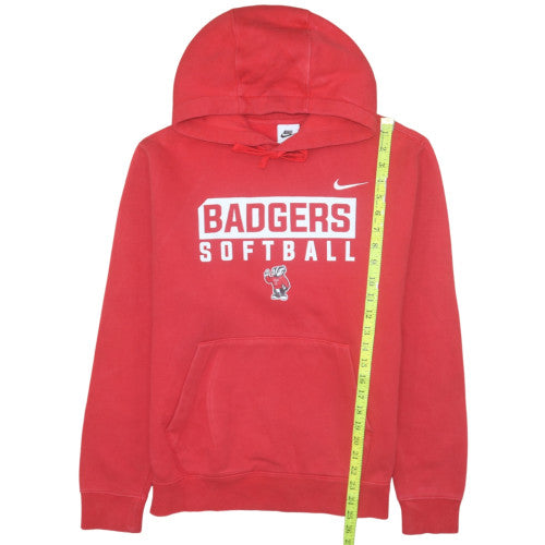 Nike Men's Red Badgers Softball Pullover Hoodie M Regular Fit