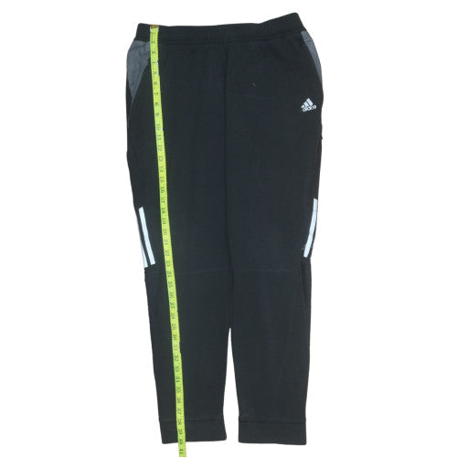 Adidas Mens Black L Jogger Trousers with Reflective Stripes