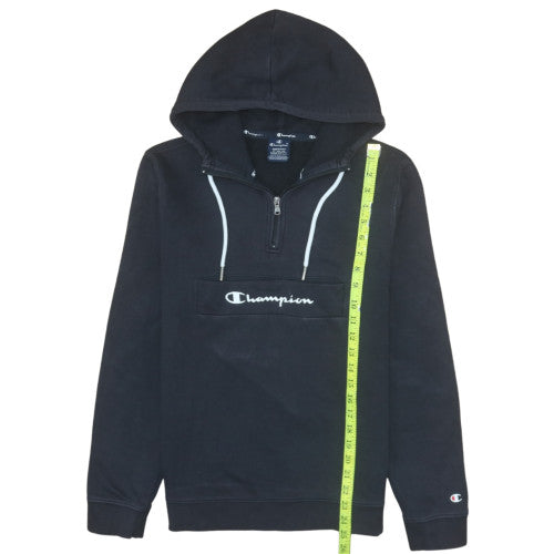 Champion Men's Black Medium 1/2 Zip Hoodie Sweatshirt