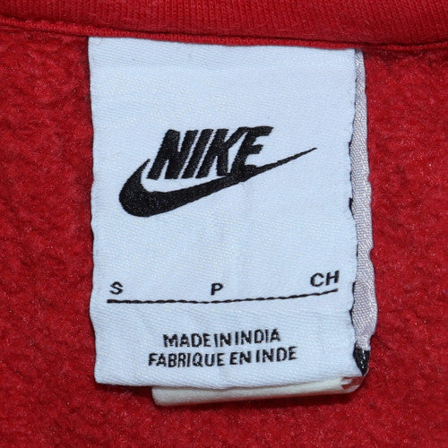 Nike Men's Red Pullover Hoodie Small Regular Fit Cotton Fleece