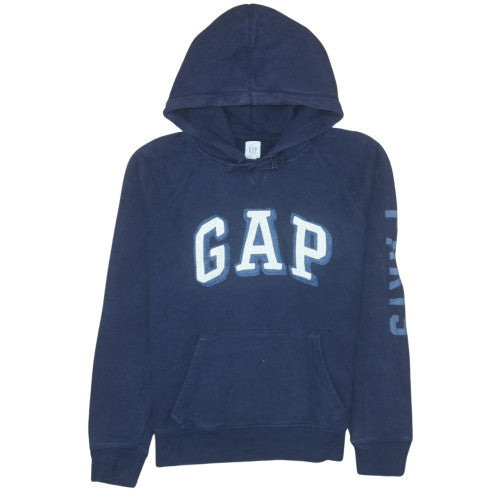 GAP Men's Blue Pullover Hoodie Medium Logo Fleece Sweatshirt