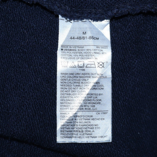 GAP Men's Blue Pullover Hoodie Medium Logo Fleece Sweatshirt