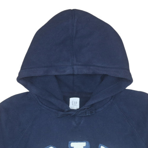 GAP Men's Blue Pullover Hoodie Medium Logo Fleece Sweatshirt