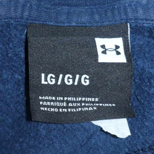 Under Armour Mens Blue Pullover Hoodie Size L Fleece Sweatshirt