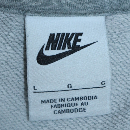 Nike Men’s Grey Pullover Hoodie L Regular Fit Sportswear