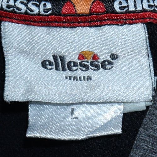 Ellesse Men's Black Pullover Hoodie L Logo Hooded Sweatshirt