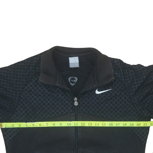 Nike Men's Black Full Zip Fleece Sweatshirt M Geometric Logo