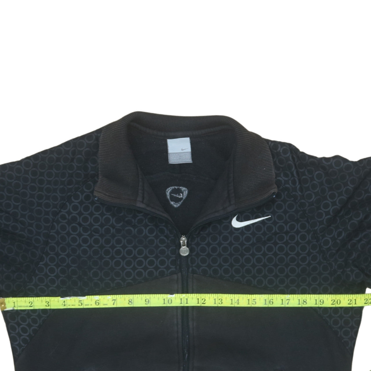 Nike Men's Black Full Zip Fleece Sweatshirt M Geometric Logo