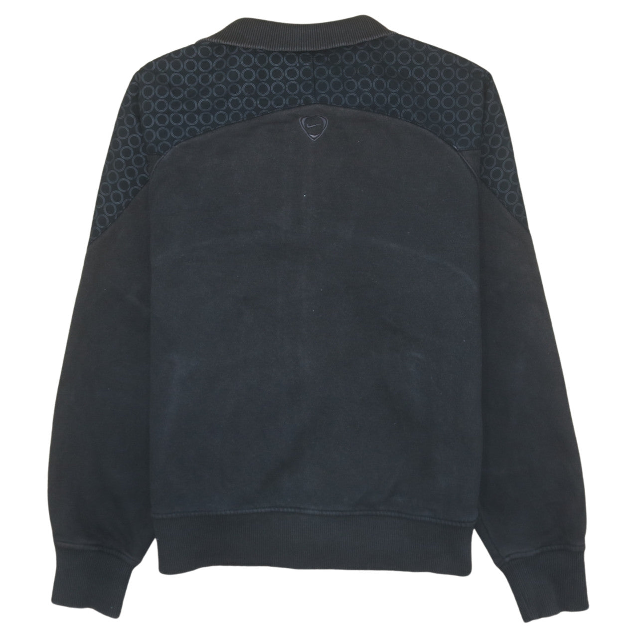 Nike Men's Black Full Zip Fleece Sweatshirt M Geometric Logo