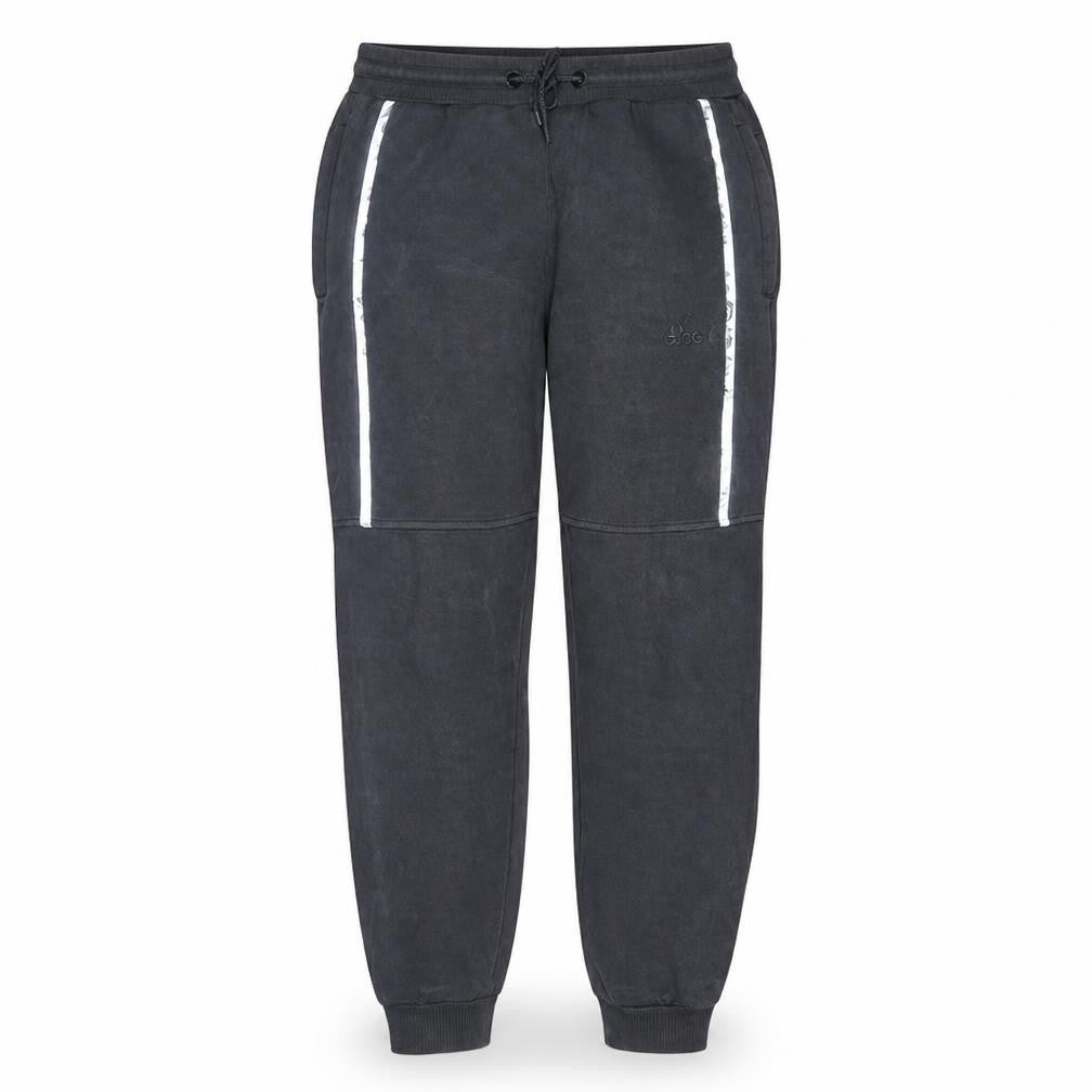 Front view of Pré London Men's Black Jogger Sweatpants Medium Reflective Trim