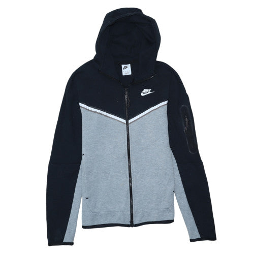 Nike Men's Black Grey Full Zip Hoodie XS Fleece Lined Casual