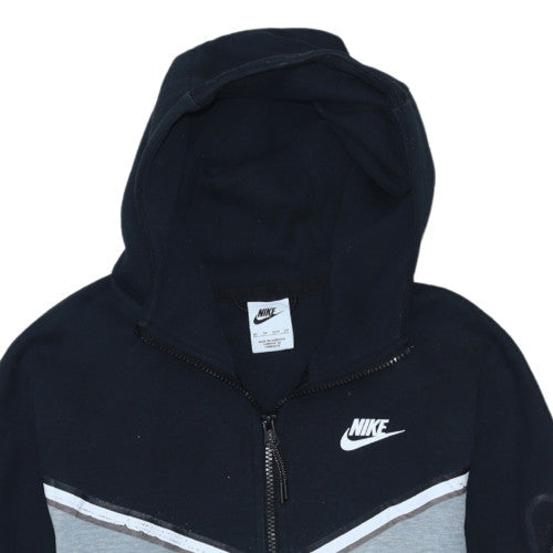 Nike Men's Black Grey Full Zip Hoodie XS Fleece Lined Casual