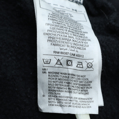 Adidas Boys Black Pullover Hoodie Size 15-16 Years Cotton Blend