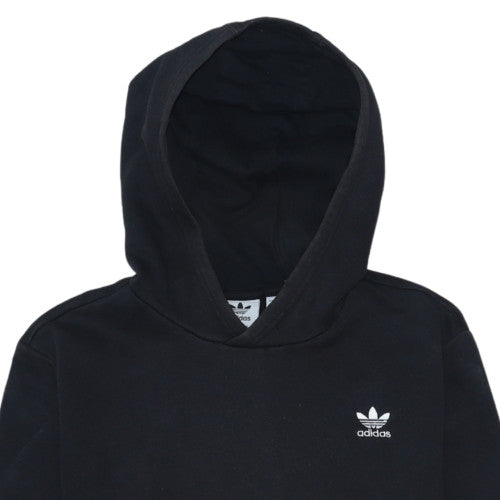 Adidas Boys Black Pullover Hoodie Size 15-16 Years Cotton Blend