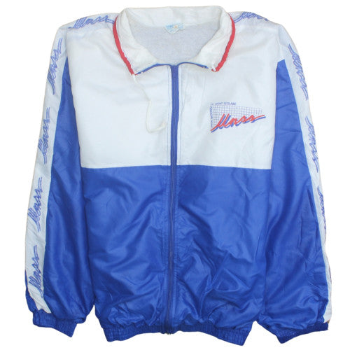 Cadence Men's Blue White Retro Windbreaker Jacket M