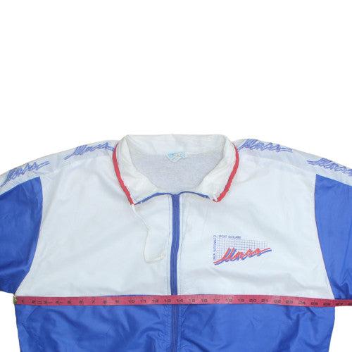 Cadence Men's Blue White Retro Windbreaker Jacket M