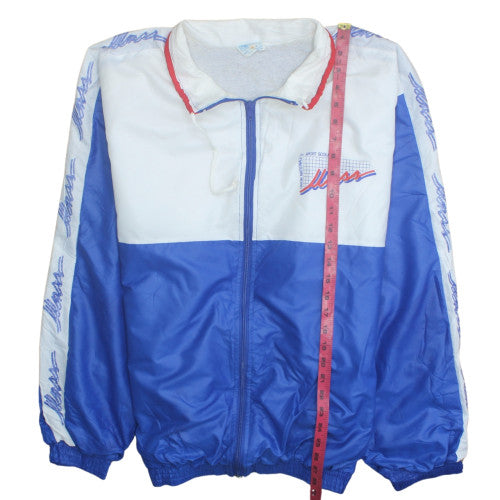 Cadence Men's Blue White Retro Windbreaker Jacket M