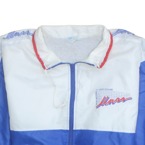 Cadence Men's Blue White Retro Windbreaker Jacket M
