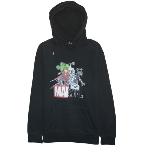 Primark Men’s Black Marvel Pullover Hoodie 2XL Comic Print Fleece
