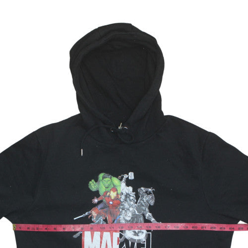 Primark Men’s Black Marvel Pullover Hoodie 2XL Comic Print Fleece